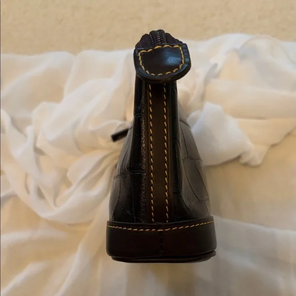 Dooney & Bourke Black Croc-Embossed Leather Pouch - Picture 14 of 17